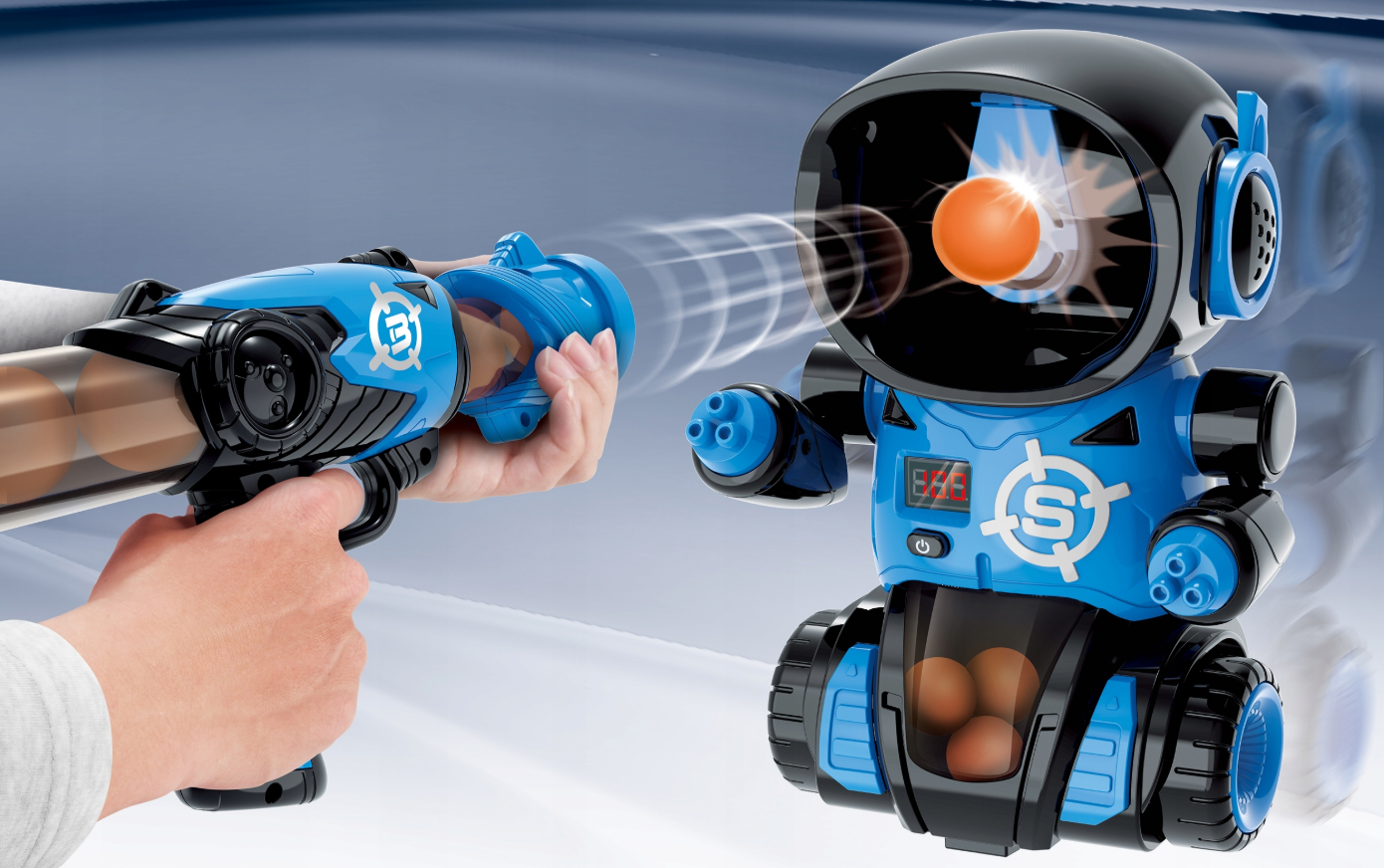 hladný robot – streľba na terč